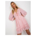 Light pink boho dress with frills Winona OCH BELLA