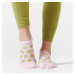 Ponožky na fitnes a kardio členkové 3 páry zeleno-ružové s potlačou
