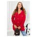 Cotton insulated sweatshirt with decorative buttons of red color