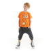 Denokids Orange Fox Boy T-shirt Capri Shorts Set