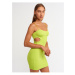 Dilvin 90394 Window Detail Mini Dress-dark Lime