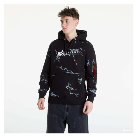 Mikina Alpha Industries Lightning AOP Hoody Black