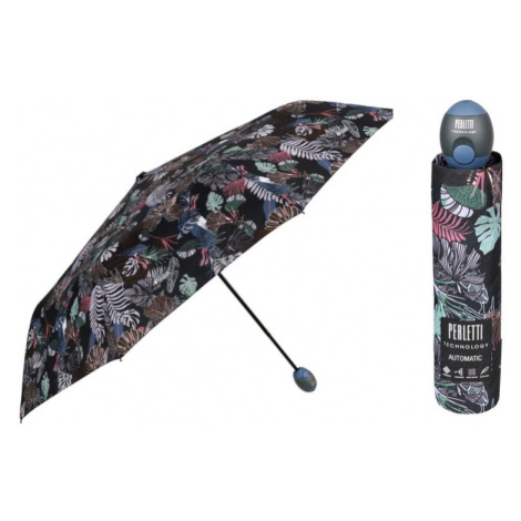 PERLETTI Dámský skladací automatický dáždnik TECHNOLOGY Foliage/ sivá, 21717