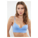 Trendyol Blue Seamless Strappy Non-wired Cupped Bralette Knit Bra