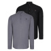 DOUBLE SET G783 DEWBERRY JUDGE COLLAR SHIRT-BLACK-ANTHRACITE