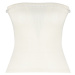 Trendyol Stone Ribbed Strapless Collar Woven Garnish Fitted Cotton Crop Knitted Blouse