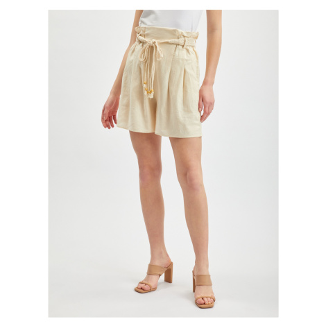 Orsay Beige Ladies Linen Shorts - Women