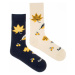 Čierno-smotanové vzorované ponožky Listopad