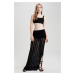 DEFACTO Slim Fit Crochet Slit Black Maxi Skirt