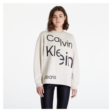 CALVIN KLEIN JEANS Oversized Recycled Logo Sweatshirt biela