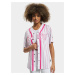 Karl Kani Woven Signature Old English Baseball Women Shirt White/Pink - Dámske - Košeľa Karl Kan