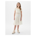 Biela dievčenská čipková sukňa s volánom GAP