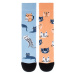Broskyňovo-modré ponožky Cats