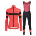 SANTINI Cyklistický zimný dres a nohavice - CORAL B. LADY WINTER - čierna/ružová