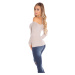 Sexy KouCla fine knit coldshoulder sweater white Einheitsgroesse