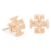 Tory Burch Náušnice Crystal Logo Stud Earring 53423 Zlatá