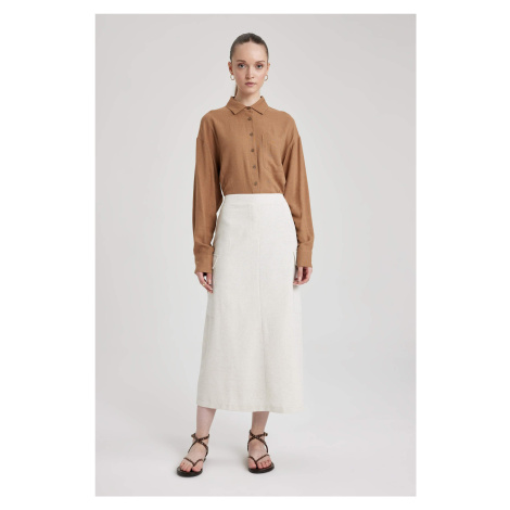 DEFACTO Linen Long Skirt