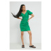 Bavlnené šaty JDY zelená farba, mini, priliehavá