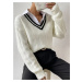 Biely pletený sveter