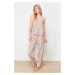 Trendyol Multicolored Floral String Strap Woven Pajama Set