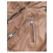 Svetlo hnedá bunda ramoneska - vesta z eko kože (FL202050)