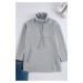 Trendyol Gray Turtleneck Knitted Scuba Sweatshirt