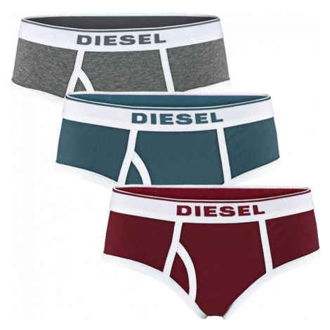 DIESEL - 3PACK klasické bordové, sivé a modré nohavičky