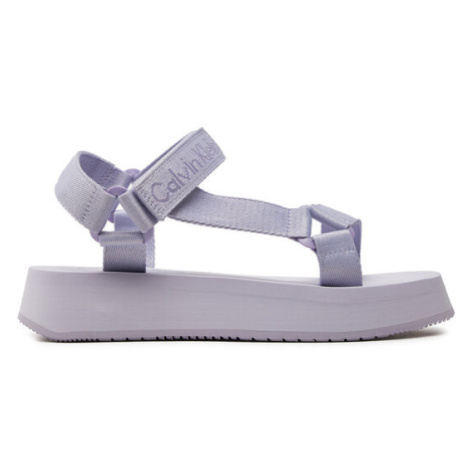 Calvin Klein Jeans Sandále Sandal Velcro Webbing In Mtl YW0YW01480 Fialová