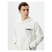 Koton Oversize Hoodie with Printed Slogan on the Back and Kangaroo Pocket