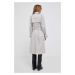 Kabát Calvin Klein dámsky, šedá farba, prechodný