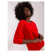 Havana RUE PARIS red blouse with lace sleeves