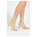 Fox Shoes Beige Pearl Accessory Knitwear Women's Boots