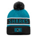San Jose Sharks zimná čiapka Authentic Pro Game & Train Cuffed Pom Knit Black-Active Blue