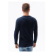 OMBRE-T-shirt LS-L136-V5-NAVY Modrá