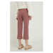 Nohavice Answear Lab dámske, ružová farba, rovné, vysoký pás