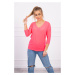 Pink neon blouse with V-neck