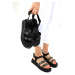 Soho Black-Platinum Women's Sandals 18877