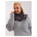 Dark gray scarf with animal print