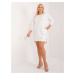 Ecru sweatshirt dress plus size with slits