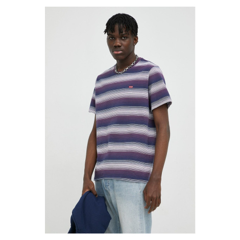 Bavlnené tričko Levi's fialová farba, vzorované Levi´s