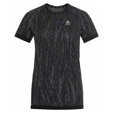 Odlo The Blackcomb Light Base Layer Women's Black/Space Dye Bežecké tričko s krátkym rukávom