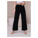 Viscose wide trousers black