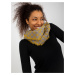 Grey-yellow checkered winter scarf for women