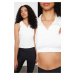 Trendyol White 2 Layer Padded Sports Bra Polo Neck Knitted Sports Top/Blouse