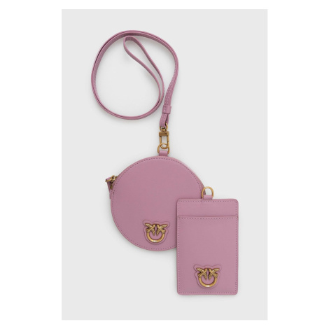 Peňaženka a kožený obal na karty Pinko ružová farba
