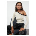 Trendyol Stone Crop One Shoulder Sleeve Detachable Premium Yarn/Special Yarn Knitwear Sweater