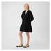 Šaty GAP Longsleeve Gauze Mini Dress Black