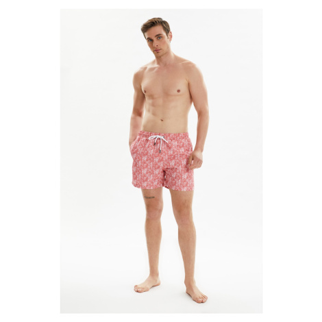 Trendyol Men's Pink Men's Printed Regular Swimwear Swim Shorts