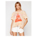 One Teaspoon Tričko Starship Sunset Tie Dye Tee 23917 Oranžová Boyfriend Fit