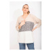 Şans Women's Plus Size Mink Sweatshirt with a Comfortable Cut, Soft Fabric Color and Pattern Com